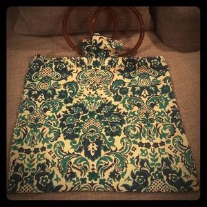 Vintage BoHo round handled bag